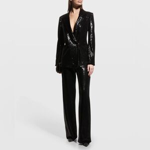 new Emporio Armani snap front sequin blazer in black